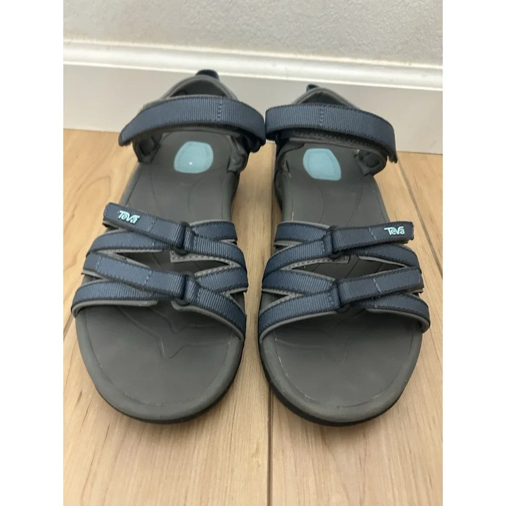 Teva Tirra Sport Sandals Womens US 7 Blue Gray Hook Loop Outdoor Hiking Water